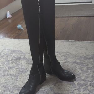 Micheal Kors Bromley Black Knee-High Boots with Zipper